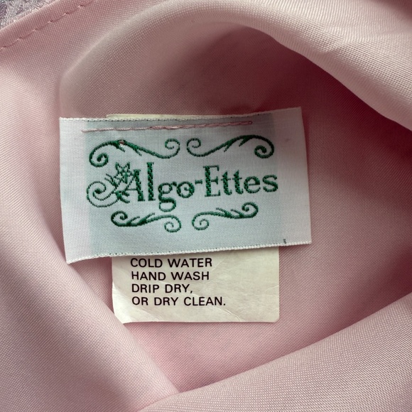 Chic Vintage 80s Satin Baby pink and Grey Midi Dress - Picture 7 of 10